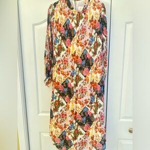 Anthropologie Shara floral pleated midi dress
